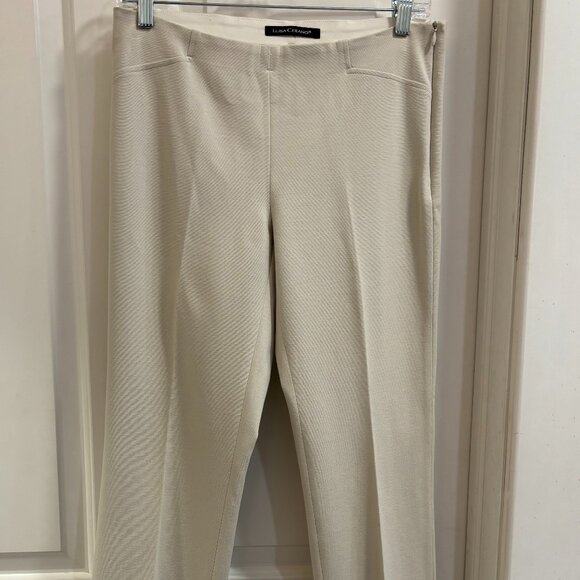 Luisa Cerano Women’s Cream Straight-Leg Trousers Pants Size 8 High-Rise Stretch - Picture 1 of 8